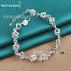 West Lake Beauty Silver Hollow Grid Bracelet