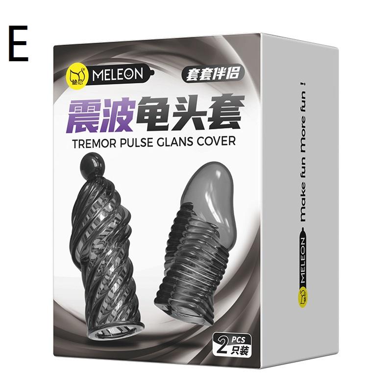 2PCS Crystal Penis Sleeve with Glans Cover Enlargement Condom Extender Exerciser for Men's Sexual Health And Performance
