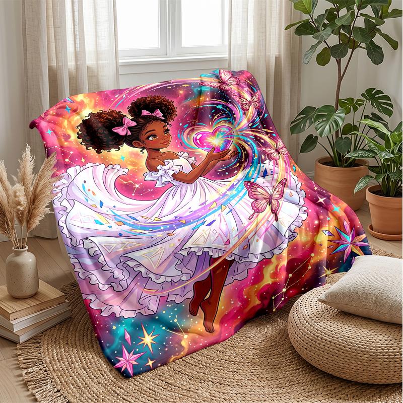 Butterfly Dreams in Pastel blanket Personalized Name Flannel Blanket Soft Cozy Plush Throw for Sofa Bed Lightweight Home Decor