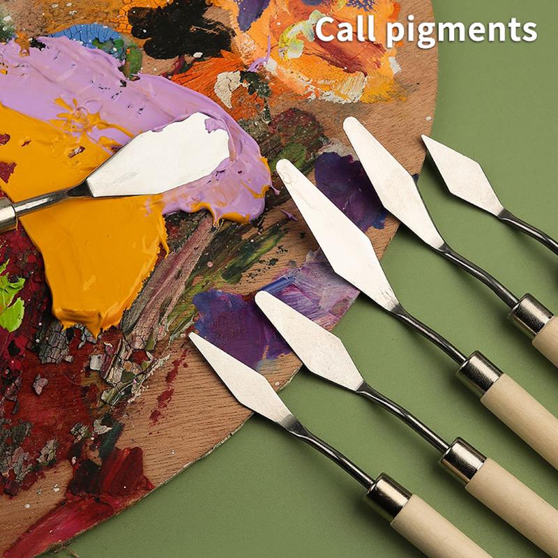 7 шт./компл., ножи для рисования маслом из нержавеющей стали, ремесла художника, шпатель, мастихин, картина маслом, нож для смешивания, скребок, художественные инструменты