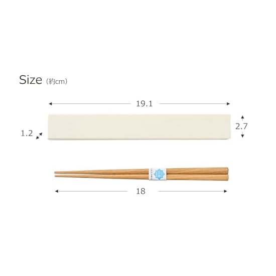 Takenaka Chopstick Case Set tutu, Chopsticks & Case Set, Made in Japan, Ivory, (Case) approx. 2.7×19