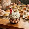 Organizer Container Chicken Design Egg Collecting Basket Resin Rustic Egg Organizer Cute Egg Storage Basket Living Room
