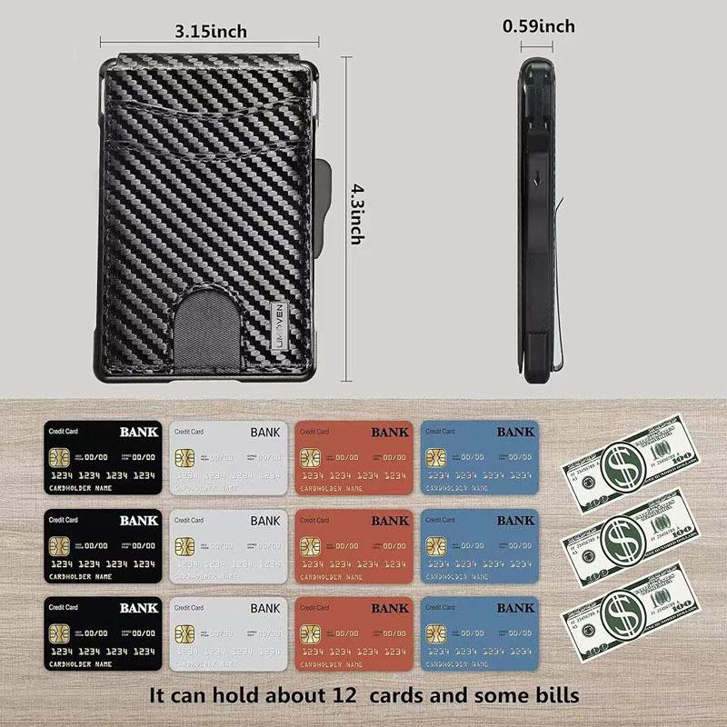 RFID Men's Leather Card Bag Metal Anti-Magnetic Automatic Bullet Card Wallet Credit Card Business Card Box Wallet
