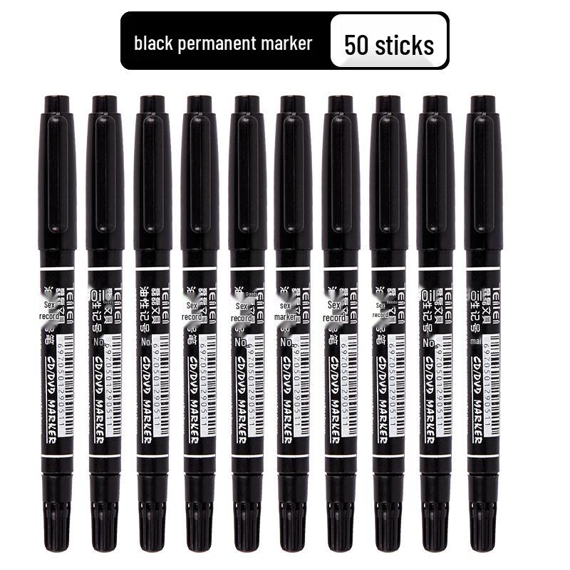 **Двусторонний детский маркер для рисования - Черный/Красный/Синий, Тонкий кончик, На водной основе**