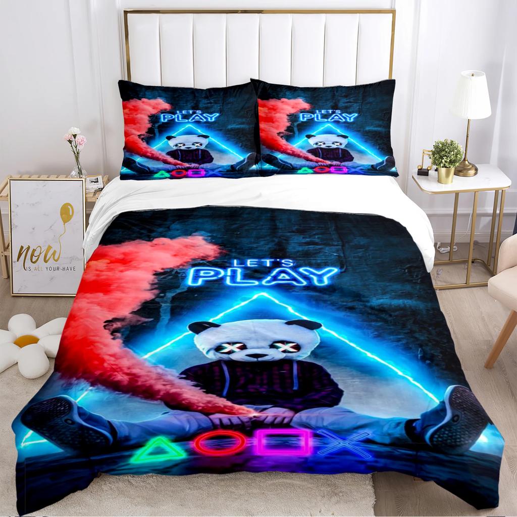 Cute Panda Duvet Cover Cartoon Kawaii Comforter Bedding Sets Soft Quilt Cover And Pillowcases For Teens SingleDoubleQueenKing