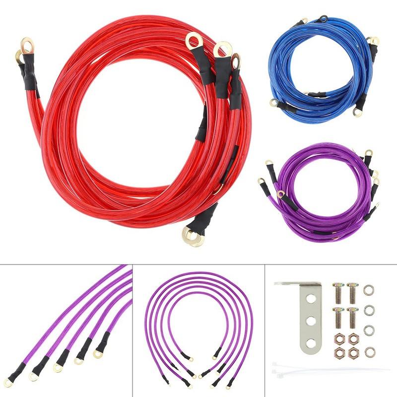 5 car audio current grounding strengthening wires with negative electrodes to stabilize circuit voltage