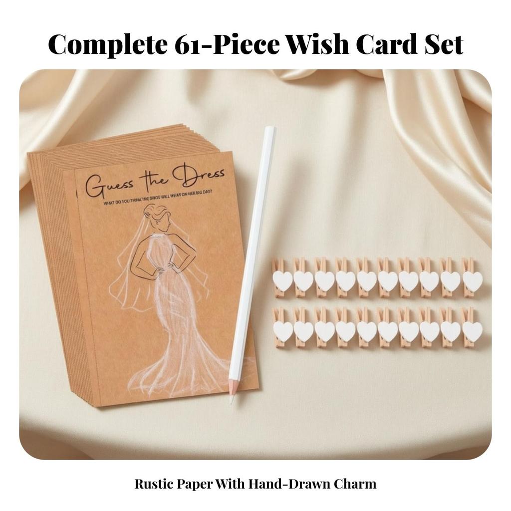 Игра «Угадай платье» Картонные карточки для свадебного душа с веревкой Интерактивные