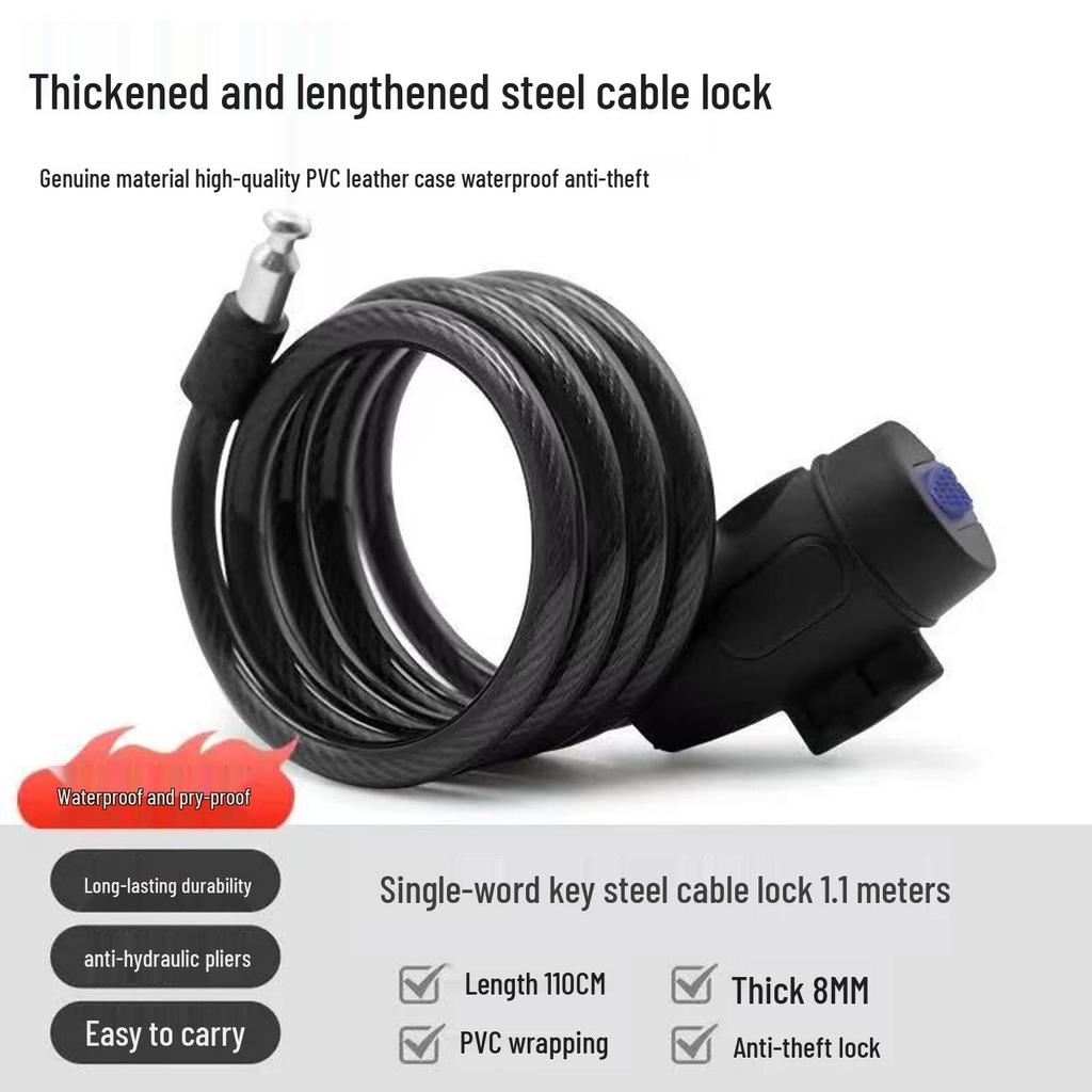 Anti-Theft Steel Cable Bike Lock – Mountain & Fixed Gear Cycling Accessory