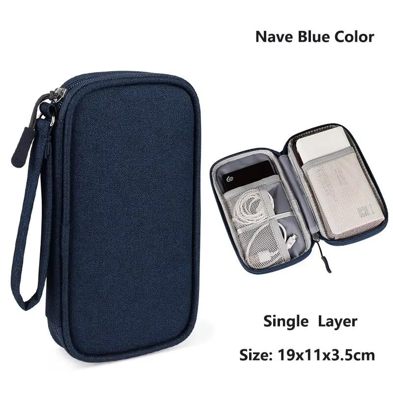 Travel Portable Digital Product Storage Bag Waterproof Double Layer Case for USB Data Cable Organizer Portable Tech Gadget Pouch