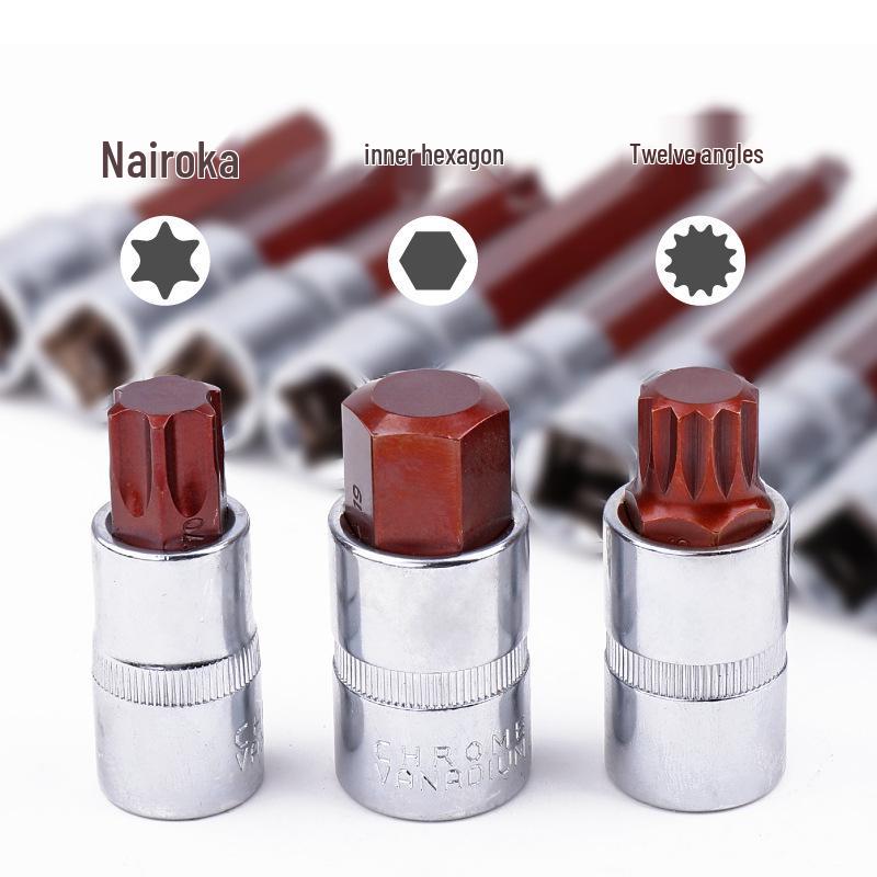 Набор ударных 12-гранных головок Torx с удлинителем, 1/2 дюйма