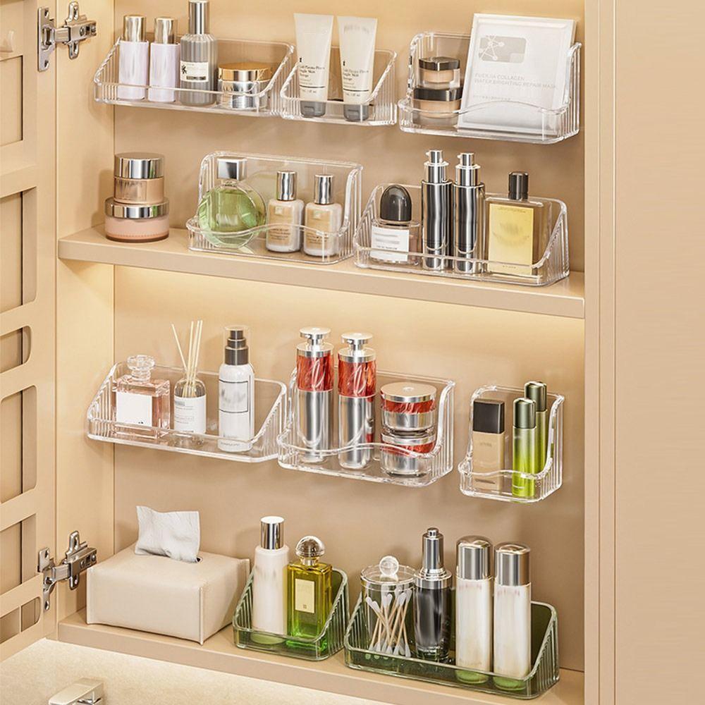 Новый многофункциональный ящик для хранения косметики, шкафчик, настенный, наклонный, органайзер для хранения на столе, прозрачные полки для ванной комнаты, стеллаж