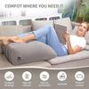 PVC Inflatable Leg Pillow Grey Multifunctional Portable Ramp Cushion with Storage Bag for Back, Legs