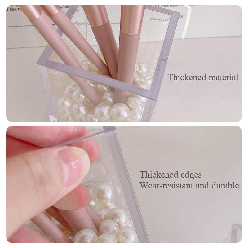 Прозрачный ящик для хранения Подставка для хранения кистей для макияжа и карандашей для бровей Три отделения Большой органайзер для хранения Банка для ванной комнаты