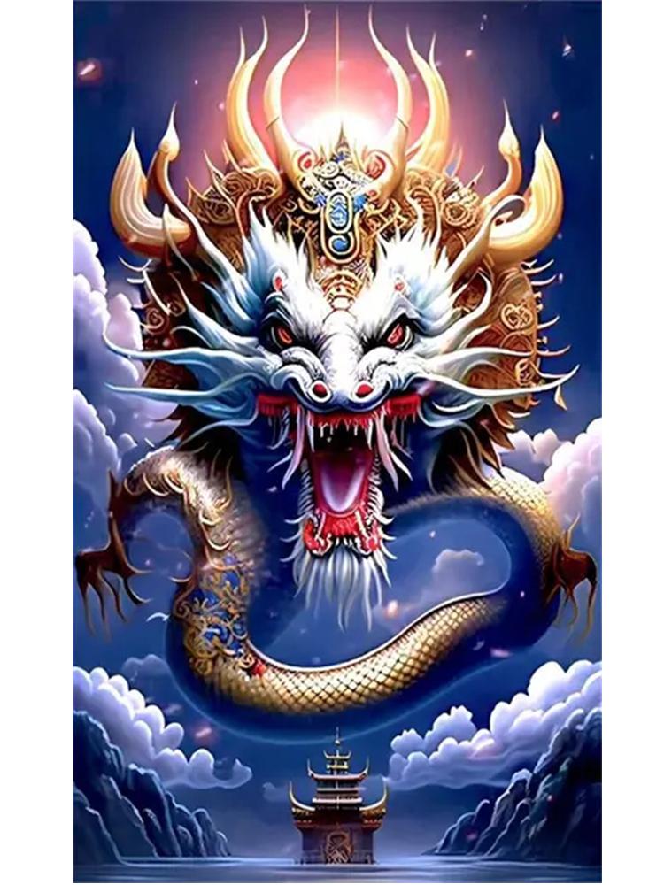2024 New 5DDIY Diamond Painting Fantasy Chinese Wind Dragon Decoration Myth Twelve Zodiac Animals Painting Wall Art  Decoration