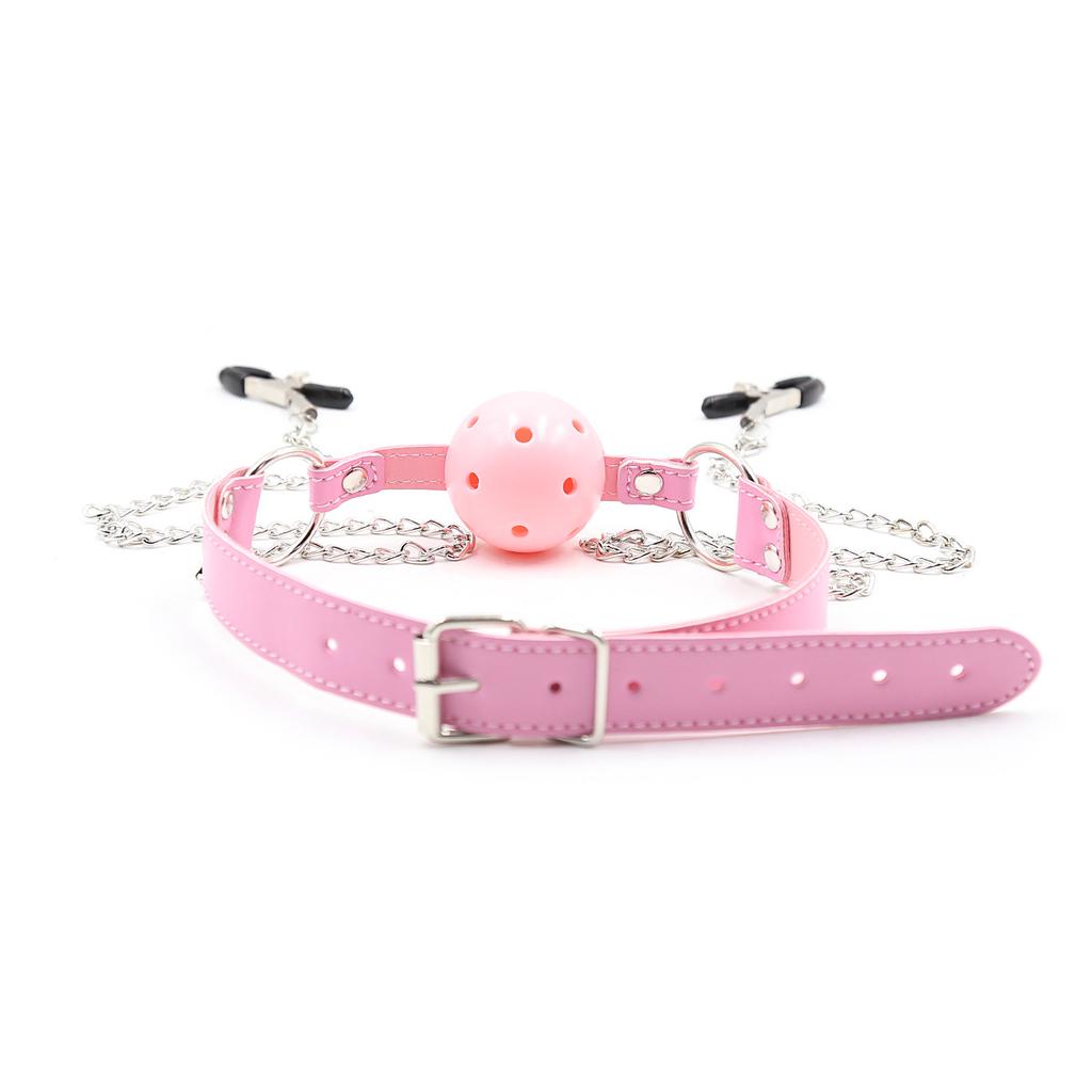 Fetish SM Toys Kit of Adults Mouth Ball Handcuffs Restraints Gag for Women Couples Games Exotic Bed Sex Toys Bdsm Bondage Set
