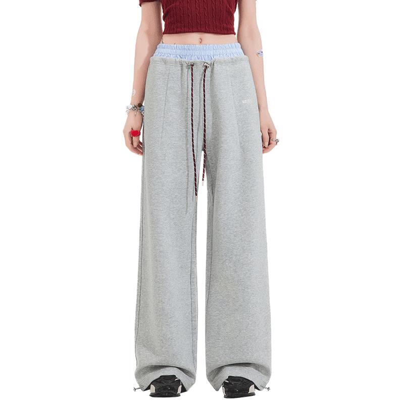 unifree Dual Waist Miu Style Loose Wide-Leg Trousers