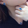 Изысканные русские серьги-гвоздики из 585 фиолетового золота, модные, легкая роскошь, форма «глаз лошади», заостренные, модные серьги с синим камнем, покрытие из розового золота
