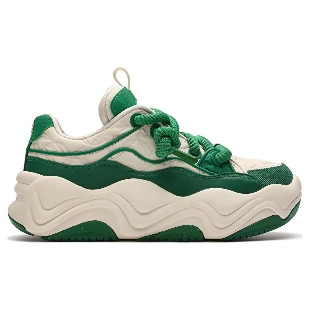 Fila Brook Synthetic Leather Round Toe Lace-Up Low-Top Sneakers Women Sneakers Green F12W341202FWF
