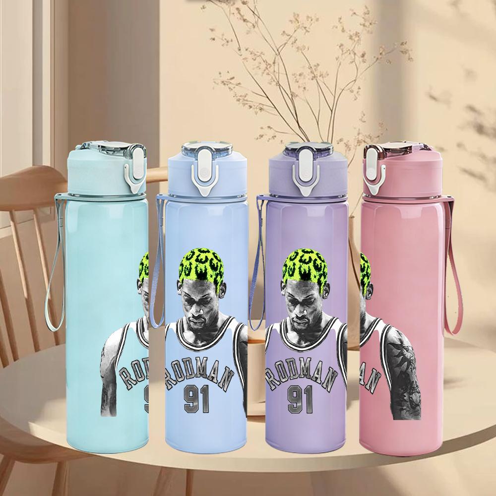 1PC Green Alien Monster Circular Cartoon Print 750ml Portable Sports Water Bottle Leakproof Gym Outdoor Travel Drink Cup