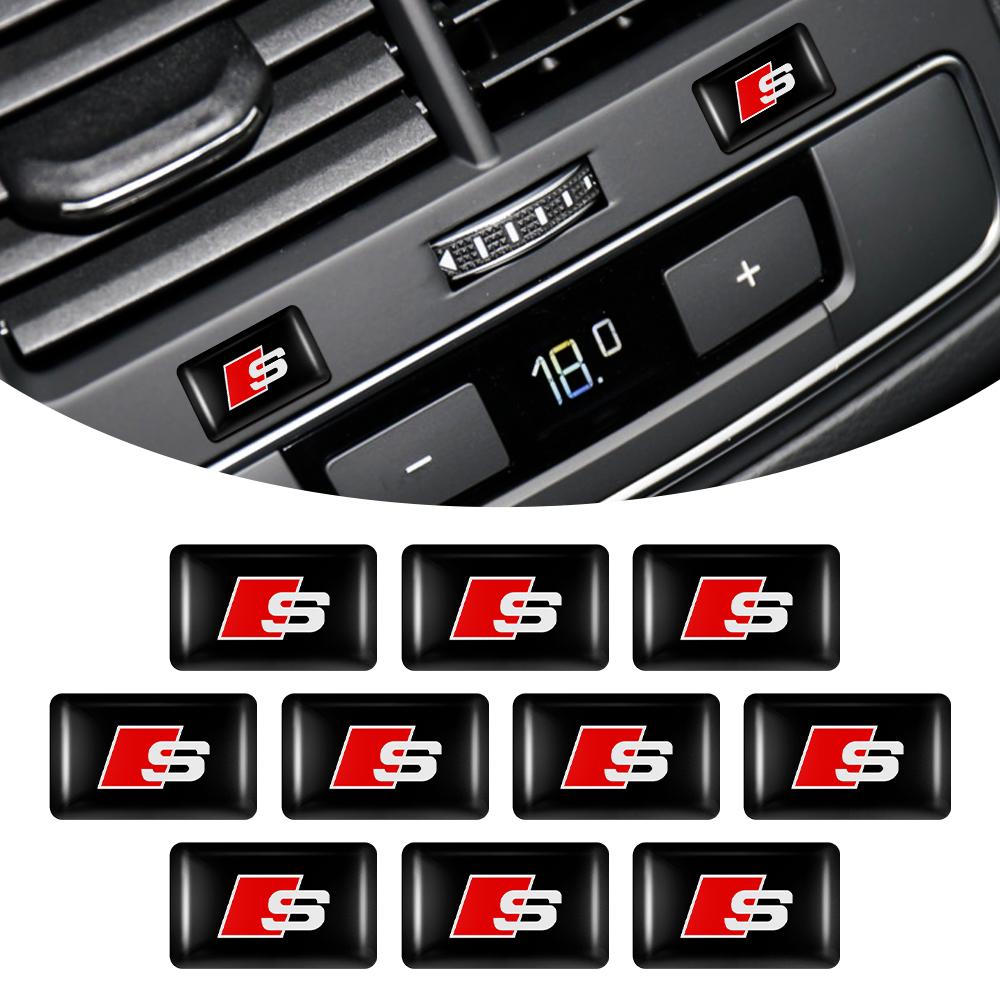 Car Steering Wheel Small Sticker 3D Car Decoration Interior Decal For Audi A1 A3 A4 A5 A6 A7 A8 B5 B6 B7 C5 C6 C7 Q2 Q3 Q5 Q7 TT