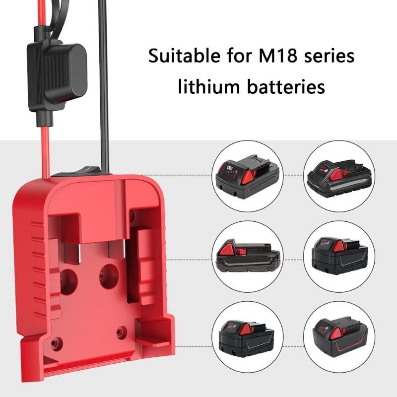 Power Wheel Adapter for 18V Lithium Battery with Fuses Wire Terminals Battery Adapter Power Connector for Car Toy Roboti