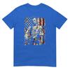 Abraham Lincoln Playing Guitar Retro Vintage Usa Flag Tshirt