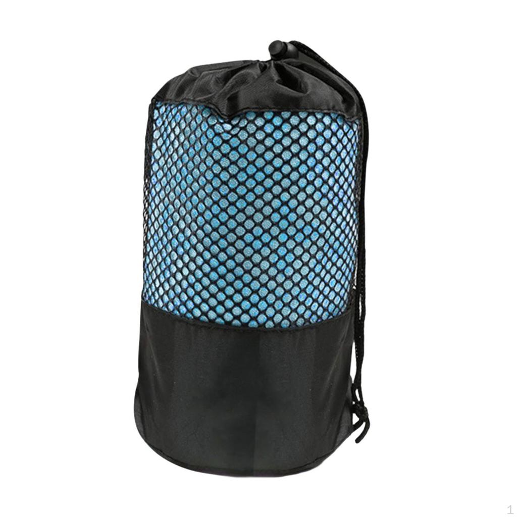 Mat Towel Non Slip Grip with Mesh Bag Equipment Soft Microfiber for Home Gym Training Workout