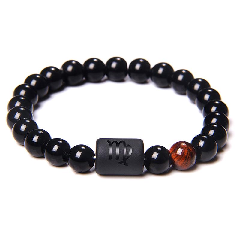 Браслет из натурального камня с бусинами 12 созвездий, парный браслет для женщин и мужчин, высококачественный эластичный браслет из веревки, ювелирные изделия, подарки