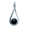 [J6001] - Silver Pendant 'Perla' Black Silver (rhodium-plated) - 20x10 Mm