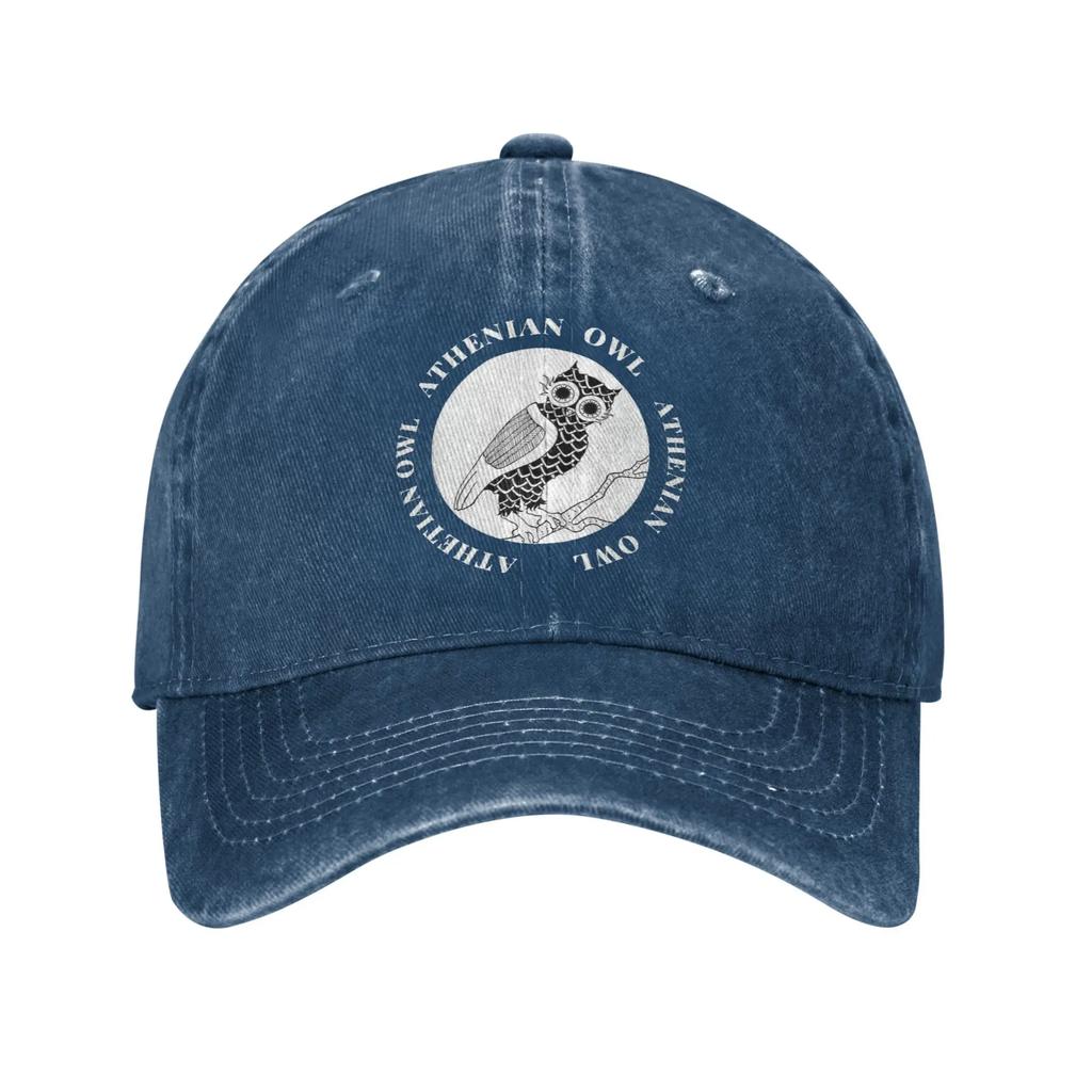 Cute Athenian Owl Ancient Greek Unisex Women Baseball Cap Tetradrachm Coin Distressed Denim Hat Vintage Outdoor Travel Soft Sun Cap