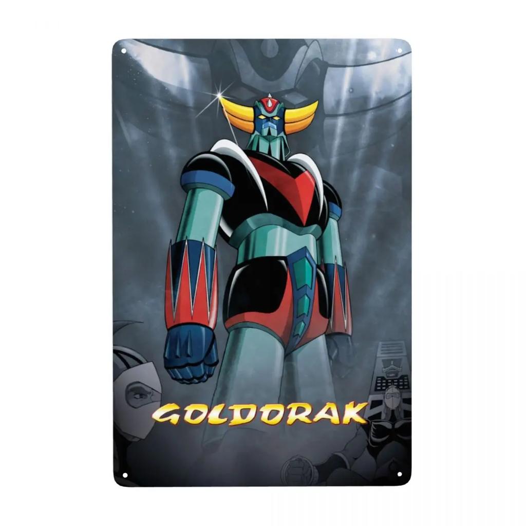 Винтажная металлическая табличка с изображением безумного робота Мазингера Z, персонализированная табличка с изображением Грендайзера из аниме и манги, декор для кафе, настенное украшение, декоративное искусство.