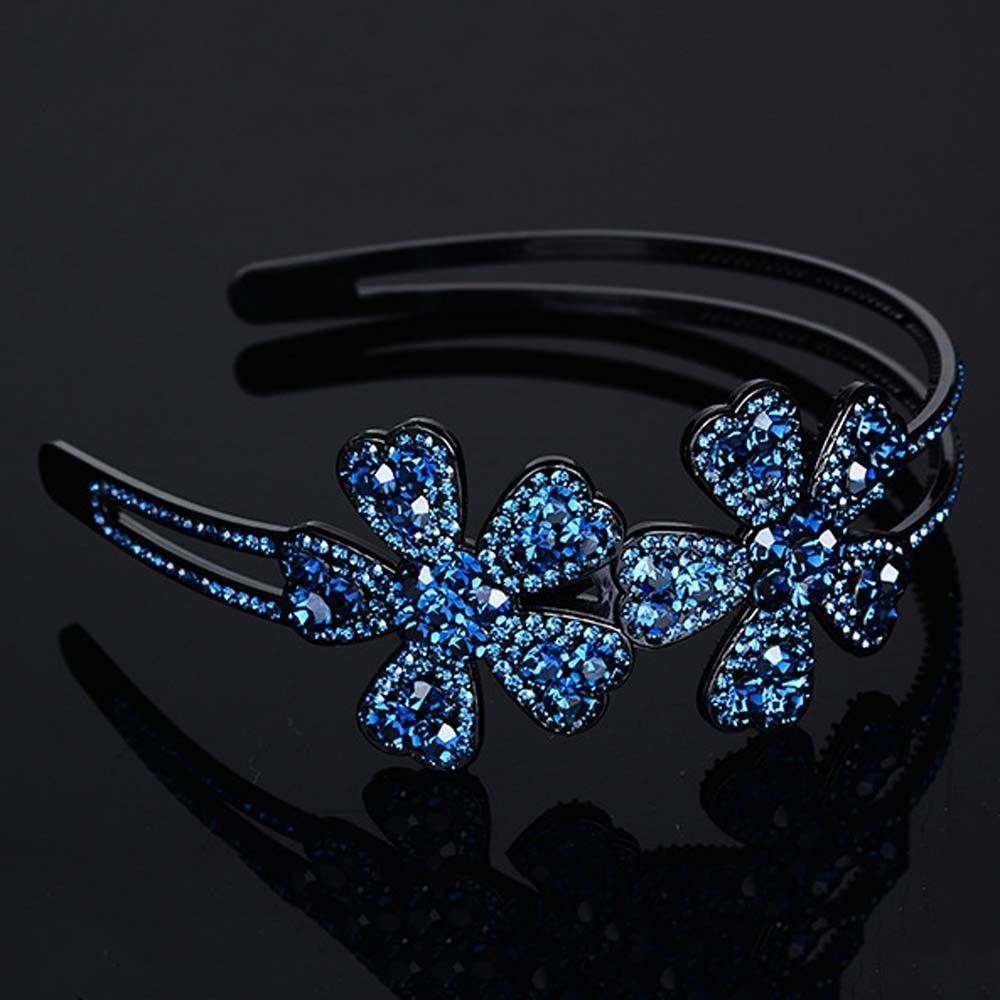 Нескользящий обруч для волос Domand со стразами, женский обруч для волос, обруч для волос с цветком, корейские повязки для волос