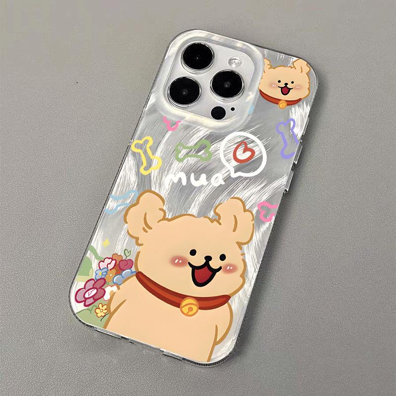 Сетчатый Чехол для Apple iPhone 16 Pro Max, Защита от падений - Дизайн с Щенком, Веселый Трансграничный Стиль.