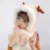 Winter Children's Hats Boys and Girls Scarves Integrated Plush Hats Cute Baby Antlers Fleece Ear Hats Tide