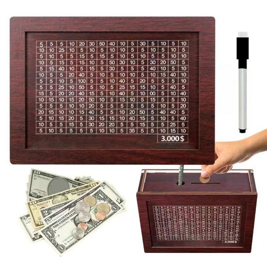 Деревянная копилка для детей, подарок, накопительная коробка, накопитель денег со счетчиком