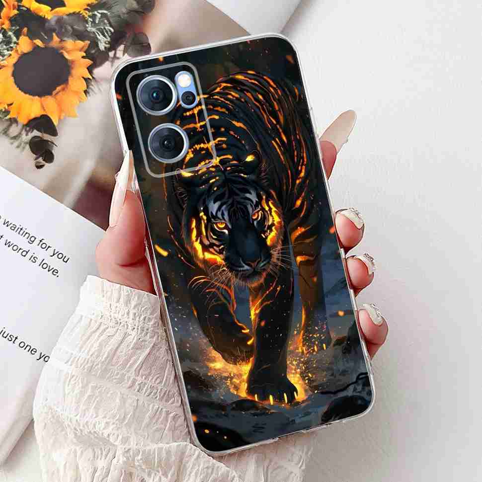 Чехол для Oppo Reno7 5G Милый Кот Цветок Расписная Крышка Мягкие Fundas Чехол для Телефона Для Oppo Find X5 FindX5 Lite Reno 7 5G Задняя Крышка