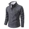 Men's Zipper Half Turtleneck Velvet Sweater: Warm Knitted Casual Autumn/Winter Pullover In Large Sizes