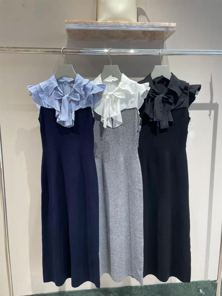 Japanese Autumn 2025 Ginger Hyewon Two-Piece Knit Dress with Shirt Collar for Women