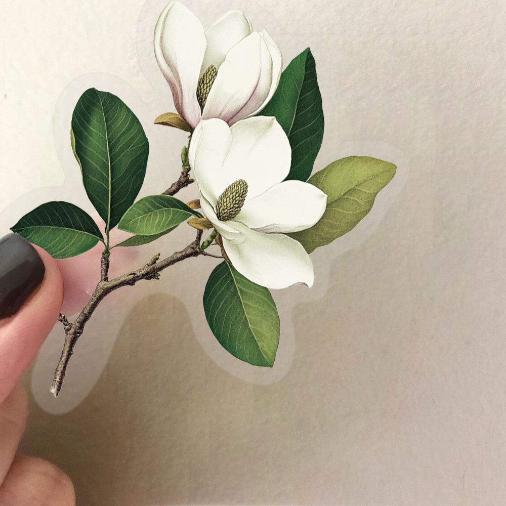 100PCS Green Plant Leaf Stickers DIY for Decor Phone Guitar Stationery Box Notebook Transparent PET Stickers
