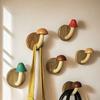 Wooden Mushroom Wall Hooks Space Saving Decorative Storage Rack Aesthetic Room Decor