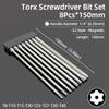 Magnetic Torx Screwdriver Bit 150mm T6-T40 1/4" Hex Shank Hollow Plum Blossom Hole Security Bits S2 Steel Electric Hand Tools