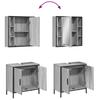 2 Piece Bathroom Furniture Set Grey Sonoma Wood Based Panel