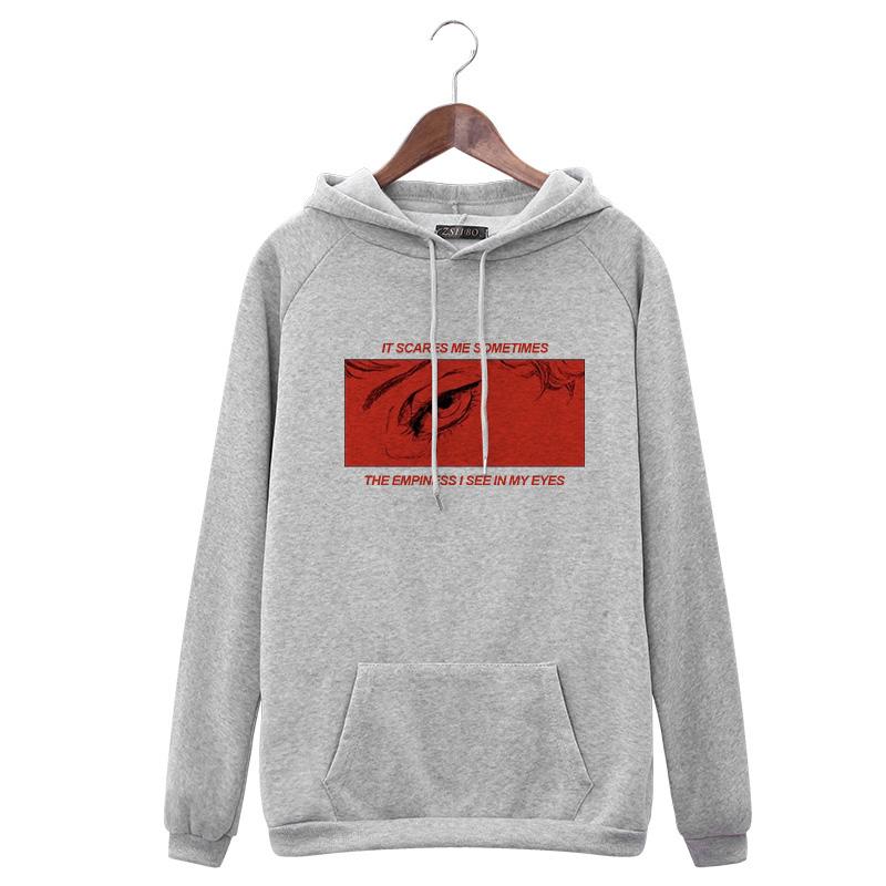 Женская толстовка с капюшоном «Вы боитесь темноты» в стиле Харадзюку, повседневная свободная темная толстовка с японским забавным аниме-принтом