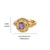 Medieval Bauhinia Flower Zircon Heavy Industry Flower Index Finger Ring Retro Court Style Ring Light Luxury Jewelry New