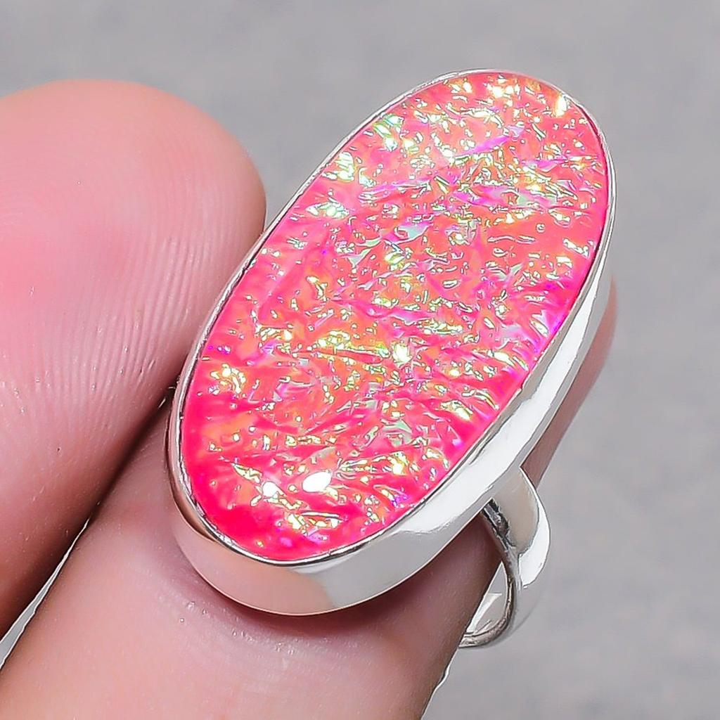 Pink Australian Triplet Opal Gemstone Adjustable Ring Handmade Jewelry PT 3430