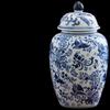 Hand-Painted Blue & White Porcelain General Jar Vase