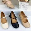 Spring and Autumn Soft Leather Soft-soled Single Shoes Women's Leather Shoes 2025 New Mother Shoes Comfortable Jane Shoes Shallow Mouth Mary Jane Shoe