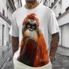 Summer Men's Short Sleeve T-shirt Emotional Monkey Print Funny Sublimation Loose Fit T-shirt For Men Cute Animal Stylish Men Top
