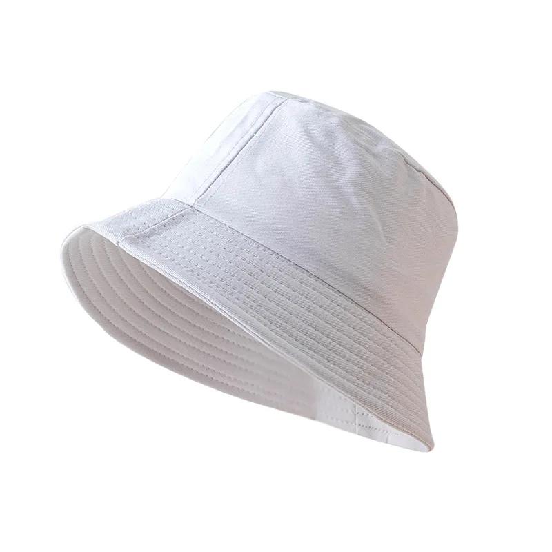 Black White Solid Bucket Hat Unisex Bob Caps Hip Hop Gorros Men Women Summer Panama Cap Beach Sun Fishing Boonie Hat