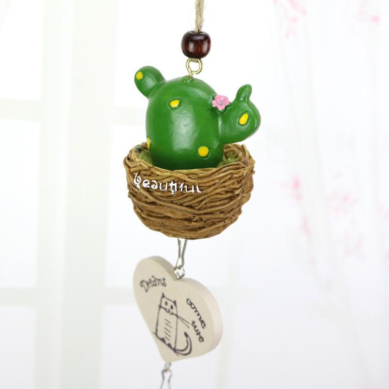 Creative Potted Plants Simulation of Pucculents Wrought Iron Metal Wind Chimes Ornaments Bells Birthday Gifts
